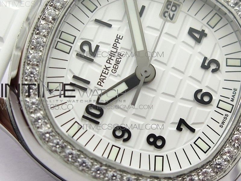 Aquanaut 5067A SS PPF 1:1 Best Edition White Textured Dial on White Rubber Strap AE23
