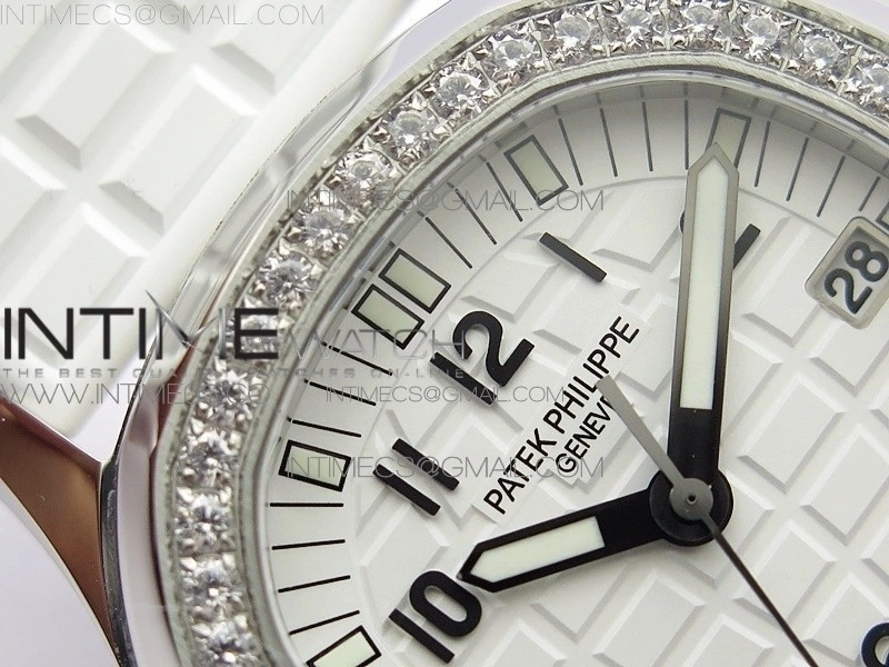 Aquanaut 5067A SS PPF 1:1 Best Edition White Textured Dial on White Rubber Strap AE23