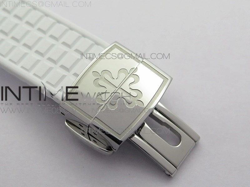 Aquanaut 5067A SS PPF 1:1 Best Edition White Textured Dial on White Rubber Strap AE23