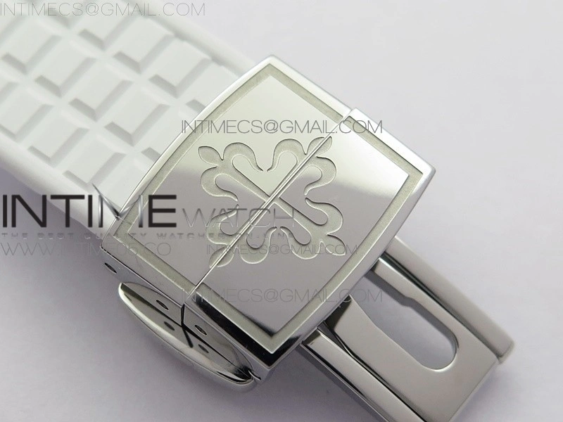 Aquanaut 5067A SS PPF 1:1 Best Edition White Textured Dial on White Rubber Strap AE23