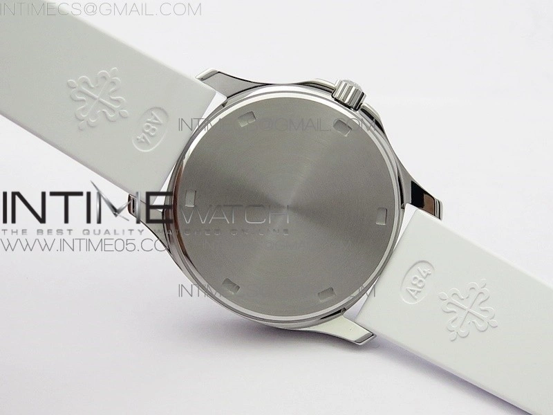Aquanaut 5067A SS PPF 1:1 Best Edition White Textured Dial on White Rubber Strap AE23