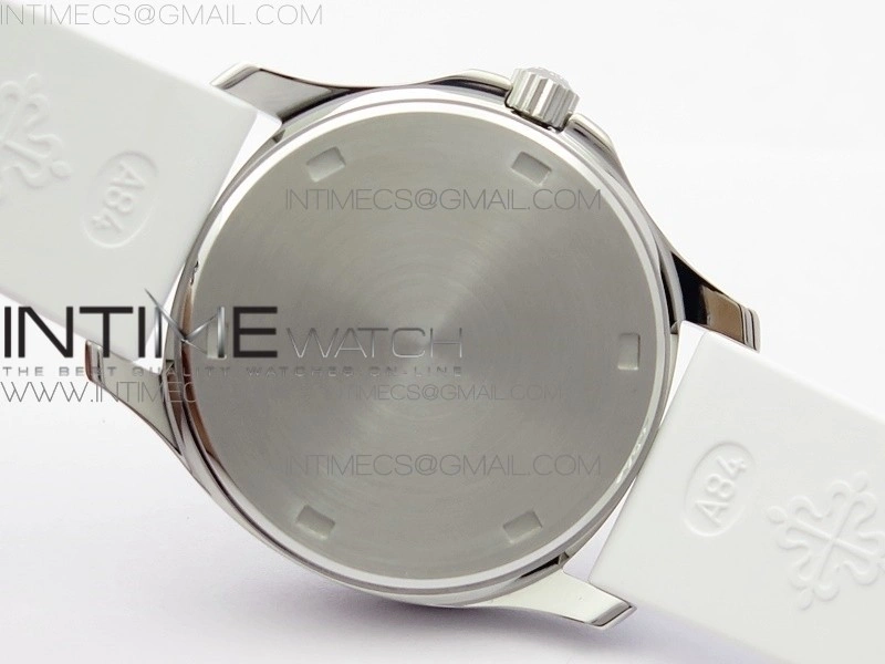 Aquanaut 5067A SS PPF 1:1 Best Edition White Textured Dial on White Rubber Strap AE23