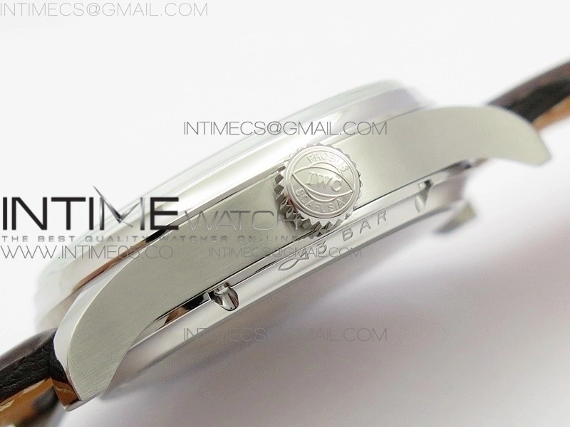 Portuguese Real PR Real Annual Calendar IW5034 V9F Best Edition White dial RG Markers On Brown Leather Strap A52610