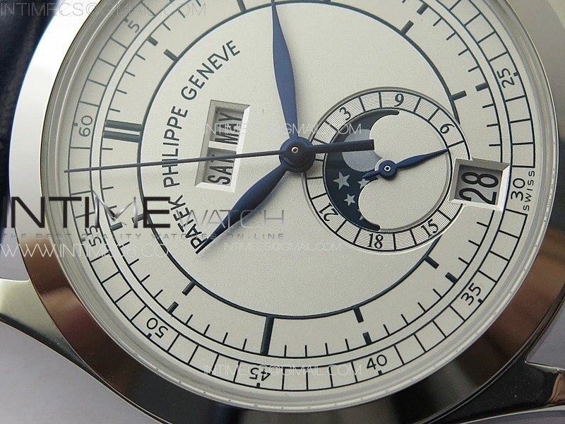 Annual Calendar Moonphase 5396 SS PPF 1:1 Best Edition White Dial on Blue Leather Strap A324
