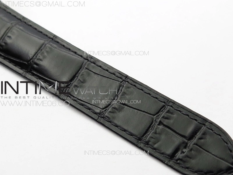 Ballon Bleu 42mm Double Diamonds Bezel RG 3KF 1:1 Best Edition White Texture Dial on Black Leather Strap A2824