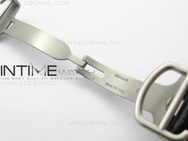 Ballon Bleu 42mm Diamonds Bezel SS 3KF 1:1 Best Edition White Texture Dial on Black Leather Strap A2824