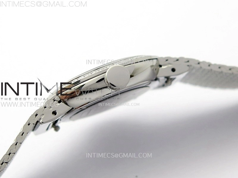 La D de Dior Satine 25mm SS Diamonds 8848F 1:1 Best Edition Silver Dial on SS bracelet Swiss Quartz