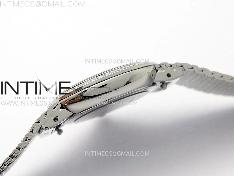 La D de Dior Satine 25mm SS Diamonds 8848F 1:1 Best Edition Silver Dial on SS bracelet Swiss Quartz