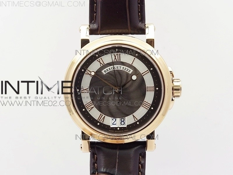 Marine 5222 RG HGF 1:1 Best Edition White Dial On black Leather Strap Asian Cal.517GG