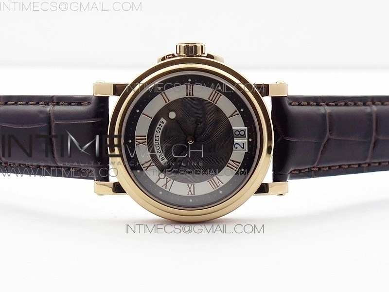 Marine 5222 RG HGF 1:1 Best Edition White Dial On black Leather Strap Asian Cal.517GG