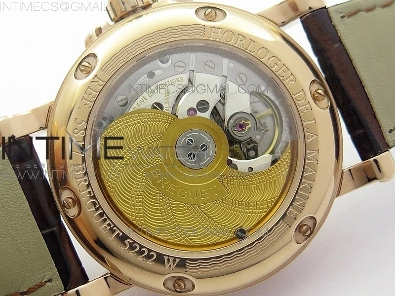 Marine 5222 RG HGF 1:1 Best Edition White Dial On black Leather Strap Asian Cal.517GG
