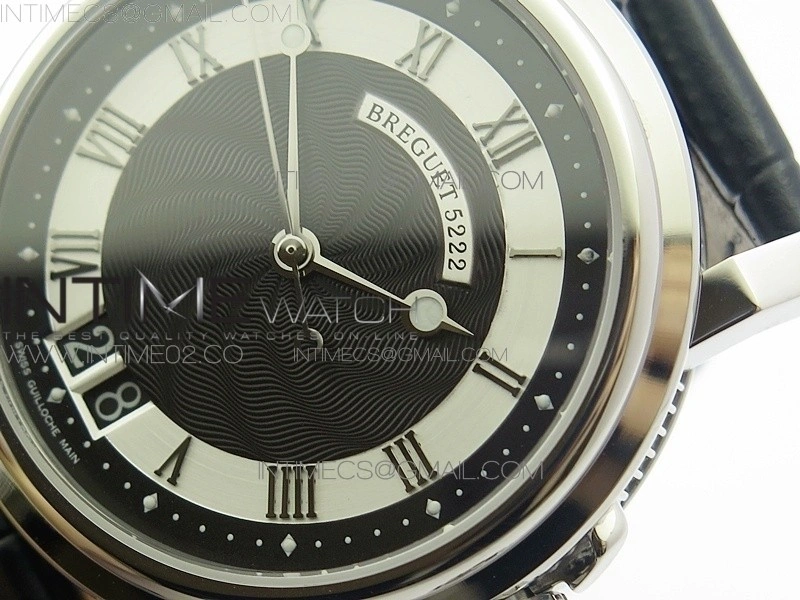 Marine 5222 SS HGF 1:1 Best Edition Black Dial On black Leather Strap Asian Cal.517GG