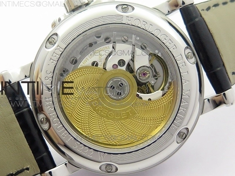 Marine 5222 SS HGF 1:1 Best Edition Black Dial On black Leather Strap Asian Cal.517GG