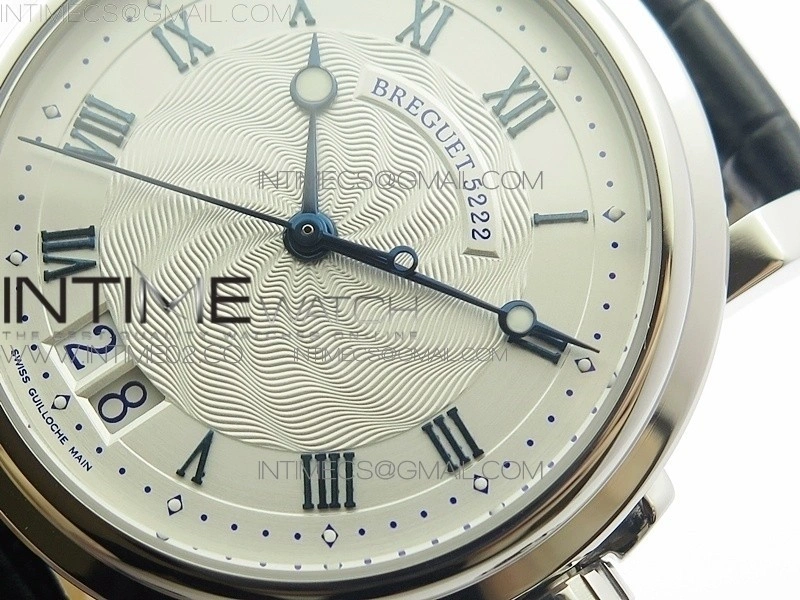 Marine 5222 SS HGF 1:1 Best Edition White Dial On black Leather Strap Asian Cal.517GG