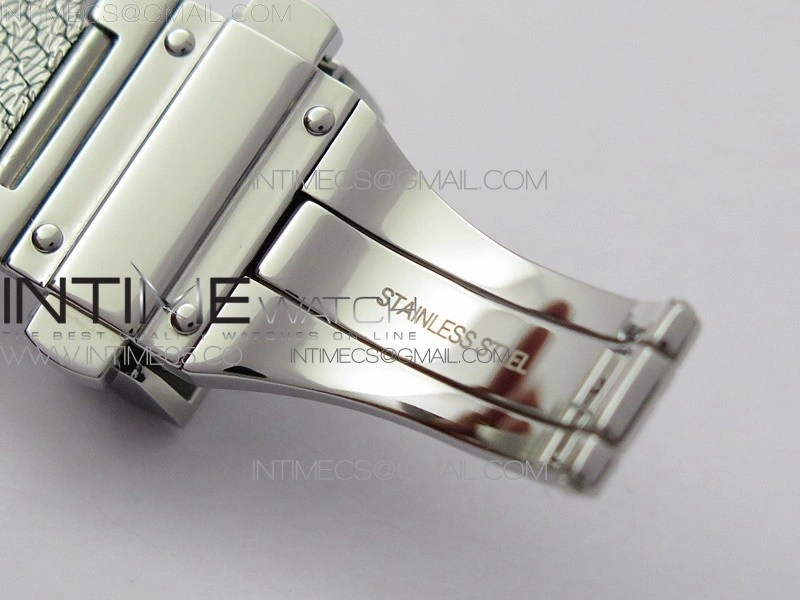 La d de dior satine SS RG Crystal Bezel 8848F 1:1 Best Edition Red Dial on SS bracelet Swiss Quartz