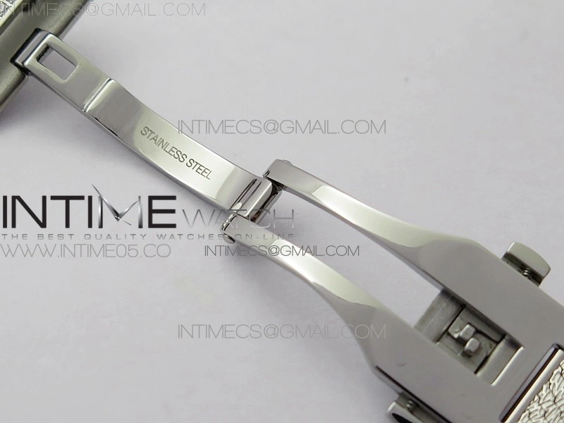 La d de dior satine SS RG Crystal Bezel 8848F 1:1 Best Edition Red Dial on SS bracelet Swiss Quartz