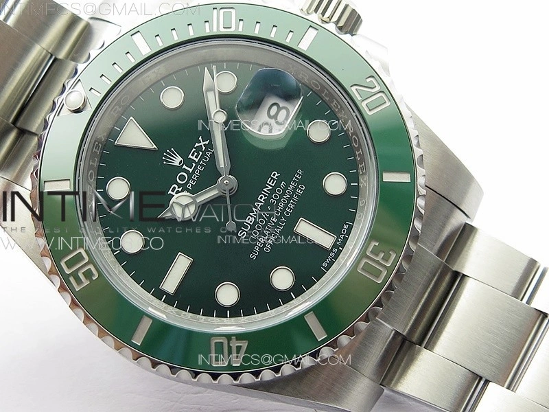 Submariner 116610LV 904L SS Case NTF 1:1 Best Edition Green Dial On 904L Bracelet SA3135