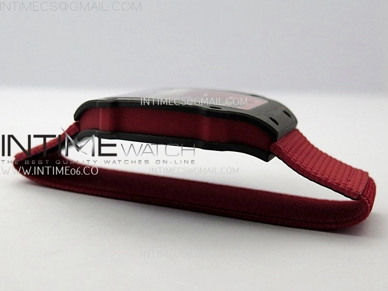 RM67-02 Red Yellow Inner Bezel Real NTPT 1:1 Best Edition Skeleton Dial On Red Nylon strap CRMA7 Clone