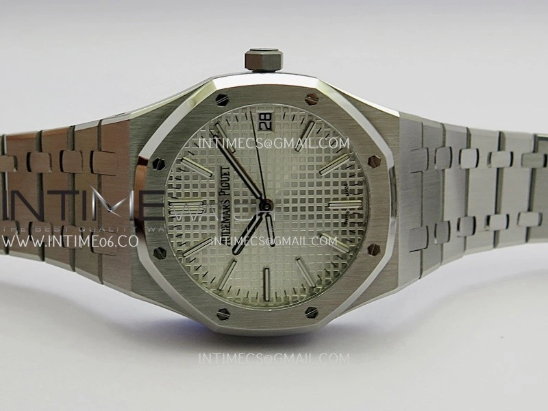 Royal Oak 41mm 15510 Free Sprung SS APSF 1:1 Best Edition Silver Textured Dial On SS Bracelet Super Clone A4302