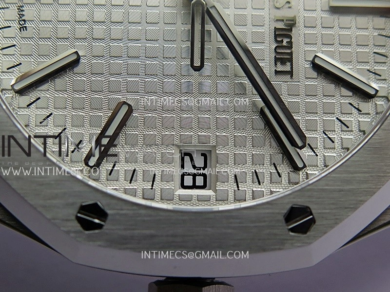 Royal Oak 41mm 15510 Free Sprung SS APSF 1:1 Best Edition Silver Textured Dial On SS Bracelet Super Clone A4302