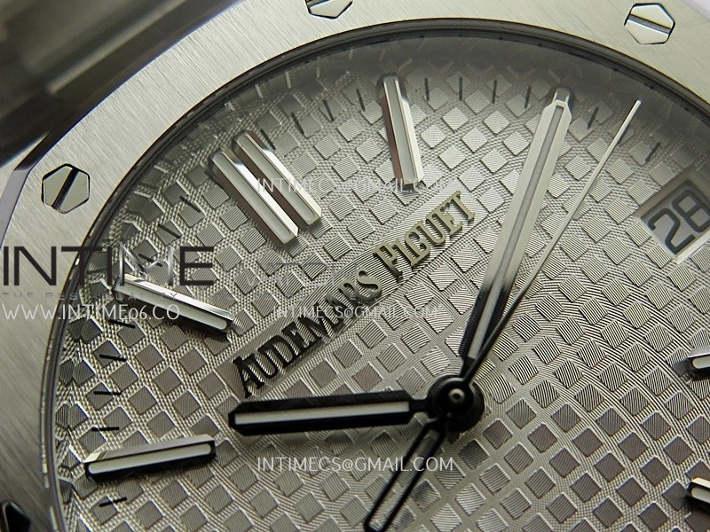 Royal Oak 41mm 15510 Free Sprung SS APSF 1:1 Best Edition Silver Textured Dial On SS Bracelet Super Clone A4302