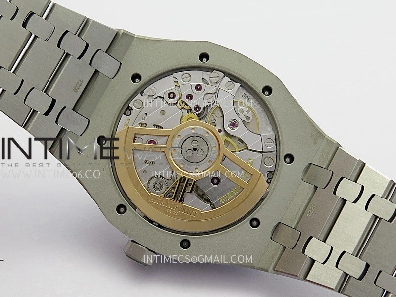 Royal Oak 41mm 15510 Free Sprung SS APSF 1:1 Best Edition Silver Textured Dial On SS Bracelet Super Clone A4302