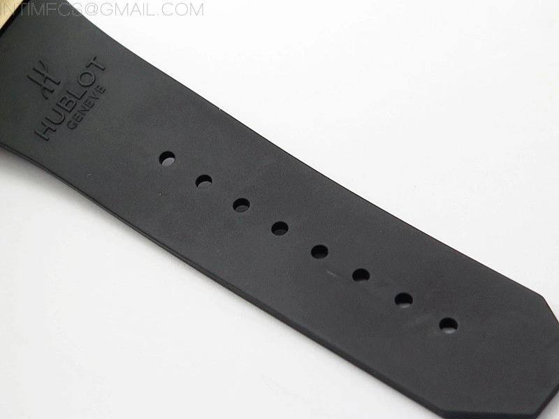 Big Bang Sang Bleu chrono RG B50 Black Skeletonal Dial On Black Gummy Strap Asian 7750