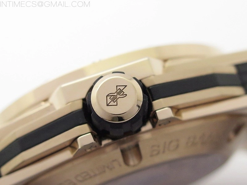 Big Bang Sang Bleu chrono RG B50 White Skeletonal Dial On Black Gummy Strap Asian 7750
