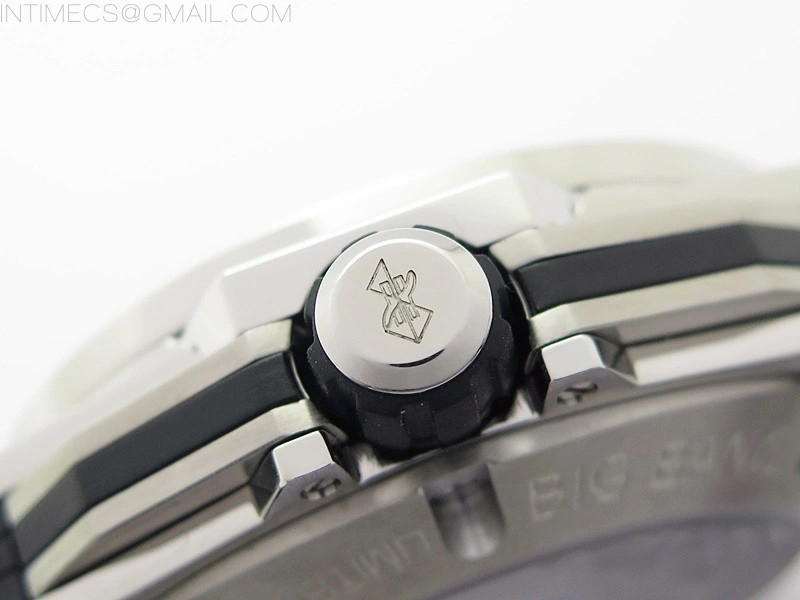 Big Bang Sang Bleu chrono SS B50 Black Skeletonal Dial On Black Gummy Strap Asian 7750