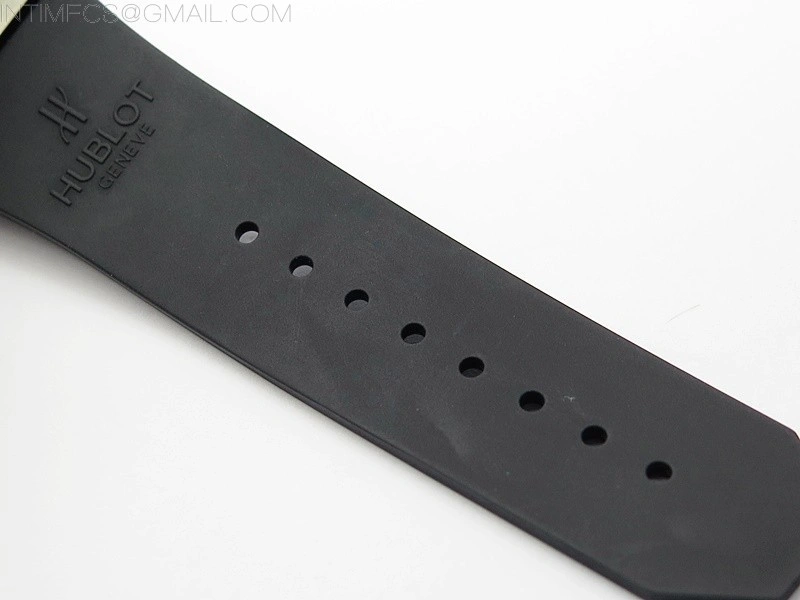 Big Bang Sang Bleu chrono SS B50 Black Skeletonal Dial On Black Gummy Strap Asian 7750