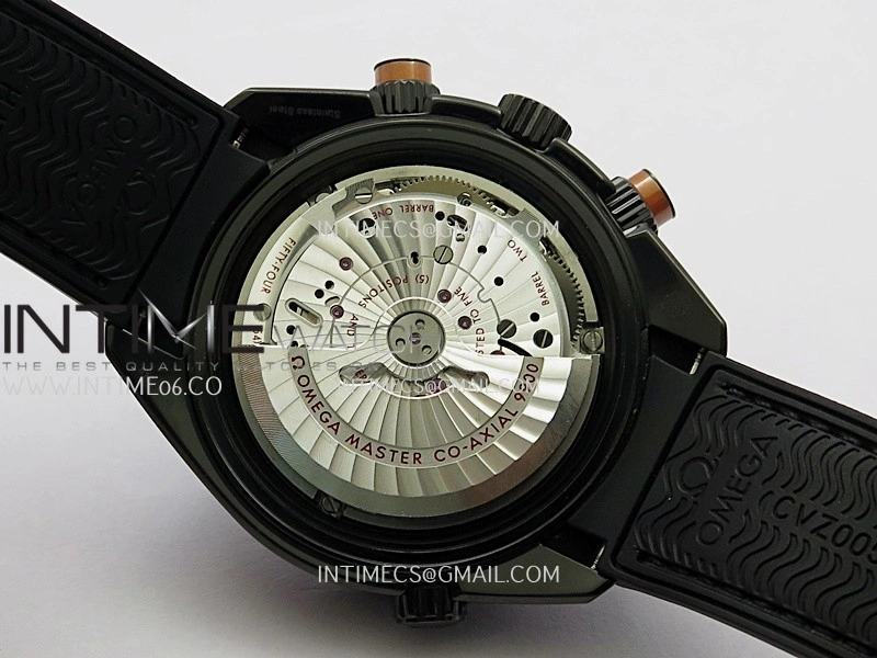 Planet Ocean Master Chronometer Black Orange Ceramic Bezel DLC VRF 1:1 Best Edition Black Dial On Black Rubber Strap A9900
