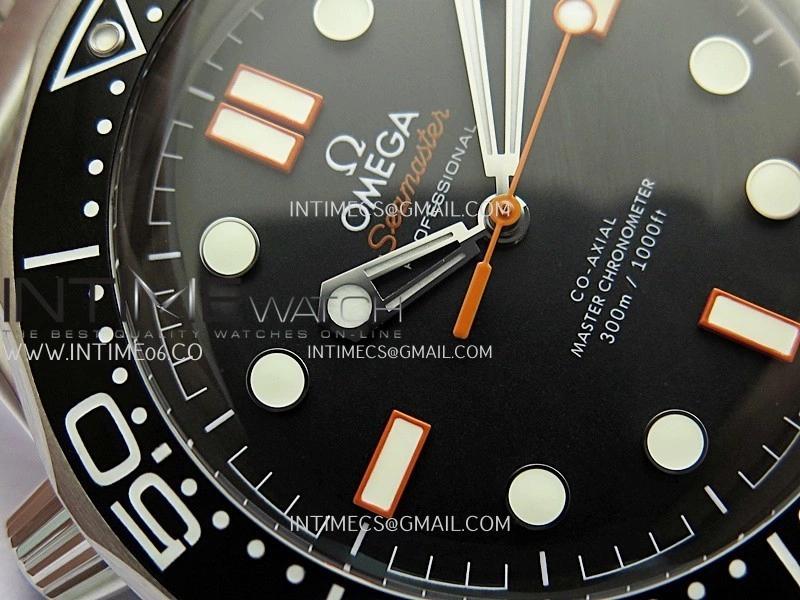Seamaster 300M Diver 42mm Orange Second Hand SS VSF Best Edition Black Dial On Mesh Bracelet Super Clone 8806