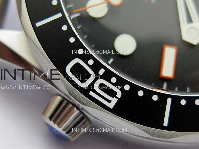 Seamaster 300M Diver 42mm Orange Second Hand SS VSF Best Edition Black Dial On Mesh Bracelet Super Clone 8806