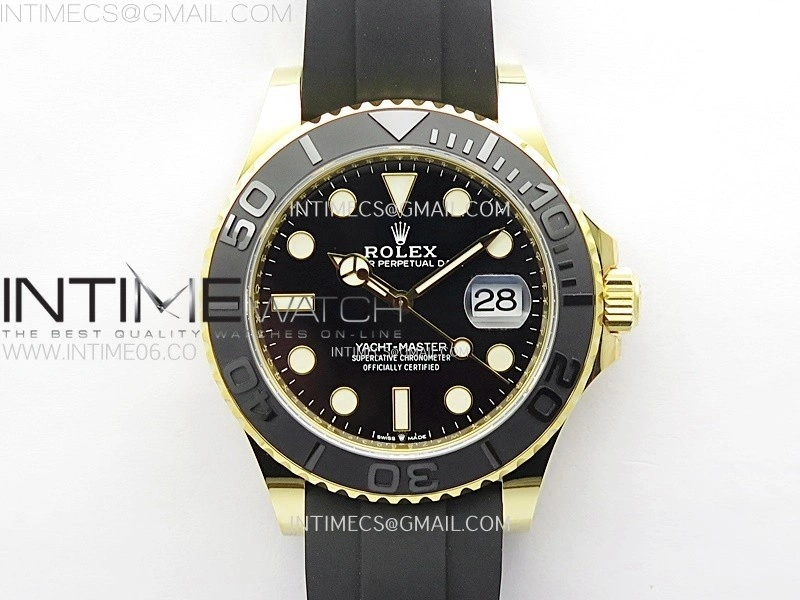 Yacht-Master 226658 Gain Weight YG Tungsten ARF 1:1 Best Edition Black Ceramic Bezel on Oysterflex Rubber Strap VS3235