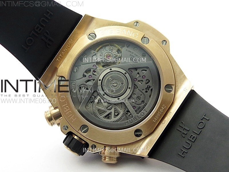 Hublot Big Bang Unico 42mm RG BBF 1:1 Best Edition Black Skeleton Dial on Black Rubber Strap A1280