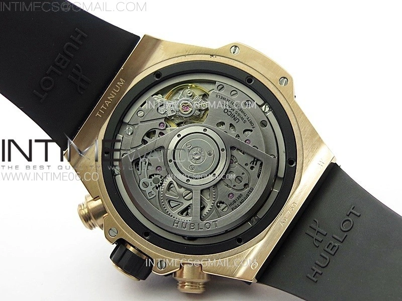 Hublot Big Bang Unico 42mm RG BBF 1:1 Best Edition Black Skeleton Dial on Black Rubber Strap A1280