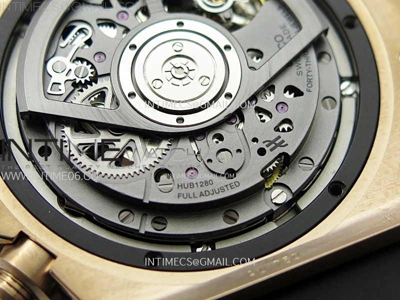 Hublot Big Bang Unico 42mm RG BBF 1:1 Best Edition Black Skeleton Dial on Black Rubber Strap A1280