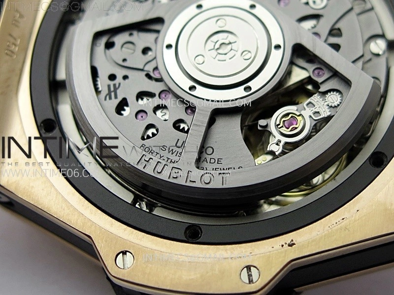 Hublot Big Bang Unico 42mm RG BBF 1:1 Best Edition Black Skeleton Dial on Black Rubber Strap A1280