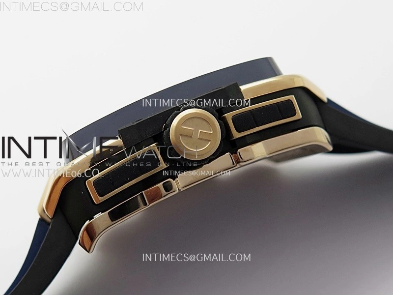 Square Bang Unico 42mm RG Ceramic BBF 1:1 Best Edition Skeleton Dial on Blue Rubber Strap A1280