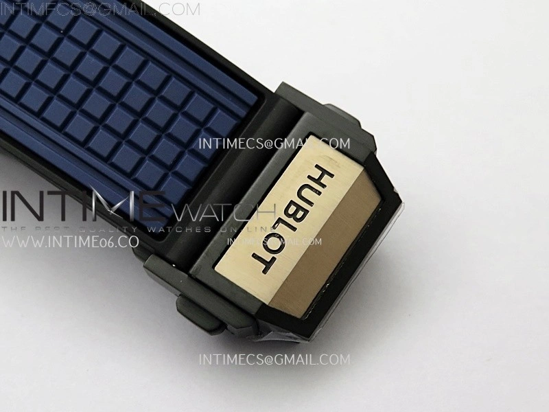 Square Bang Unico 42mm RG Ceramic BBF 1:1 Best Edition Skeleton Dial on Blue Rubber Strap A1280