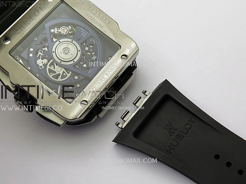 Square Bang Unico 42mm Ti Ceramic BBF 1:1 Best Edition Skeleton Dial on Blue Rubber Strap A1280