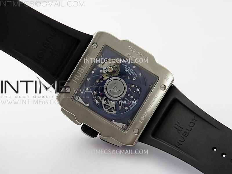 Square Bang Unico 42mm Ti Ceramic BBF 1:1 Best Edition Skeleton Dial on Blue Rubber Strap A1280