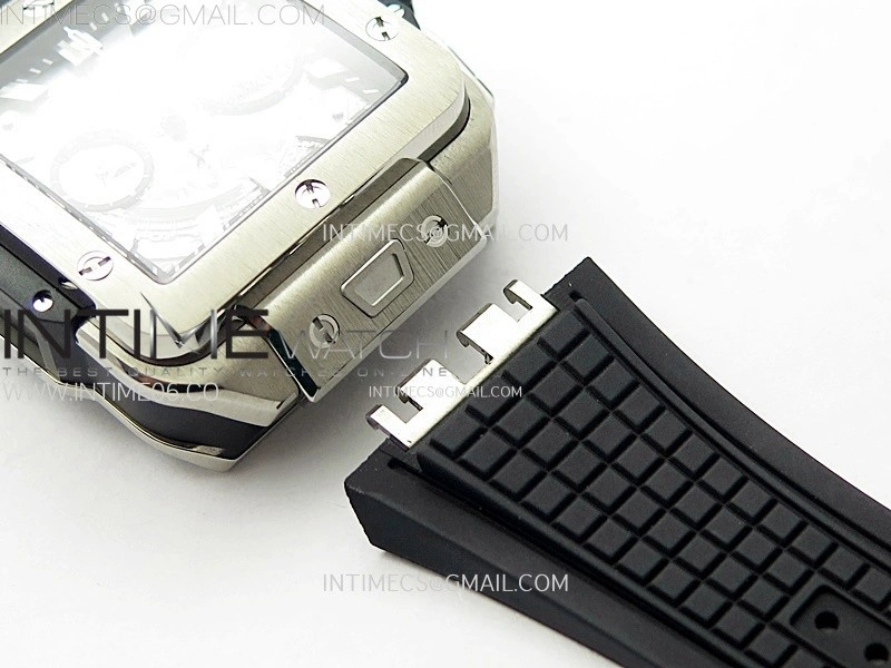 Square Bang Unico 42mm Titanium BBF 1:1 Best Edition Skeleton Dial on Black Rubber Strap A1280