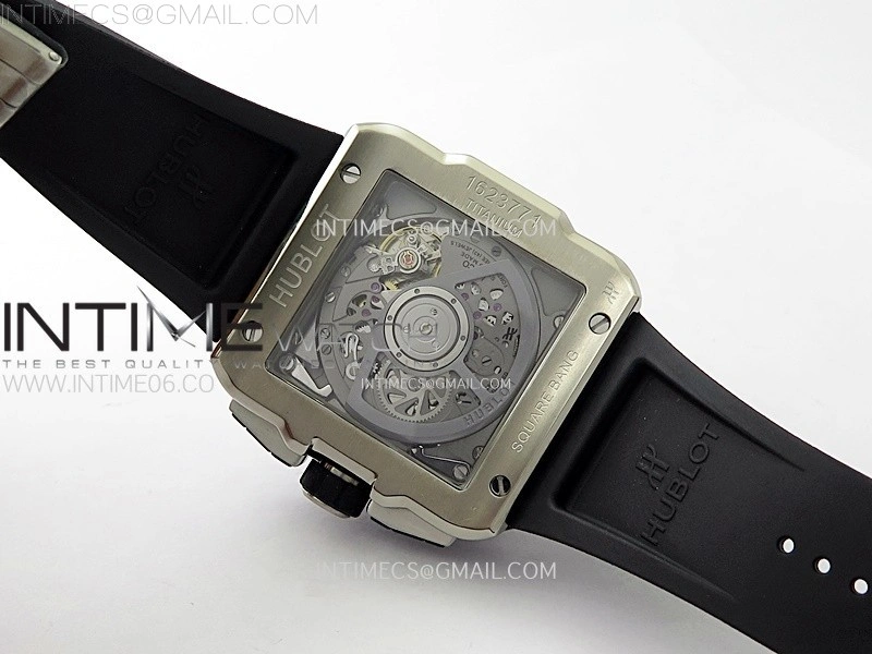 Square Bang Unico 42mm Titanium BBF 1:1 Best Edition Skeleton Dial on Black Rubber Strap A1280