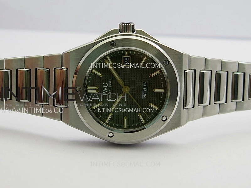 Ingenieur IW328908 SS GHF 1:1 Best Edition Green Grid Dial On SS Bracelet Miyota 9015