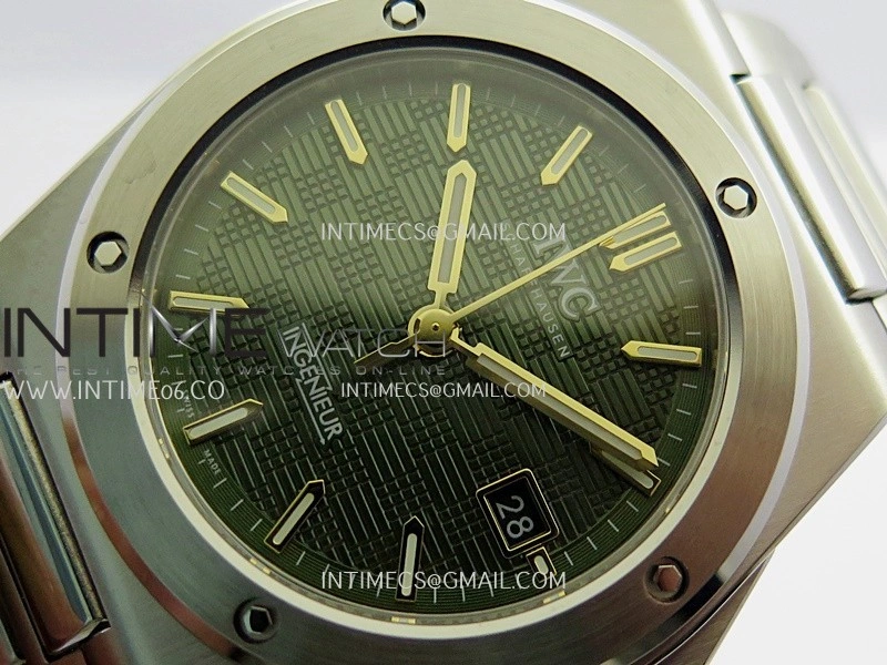 Ingenieur IW328908 SS GHF 1:1 Best Edition Green Grid Dial On SS Bracelet Miyota 9015