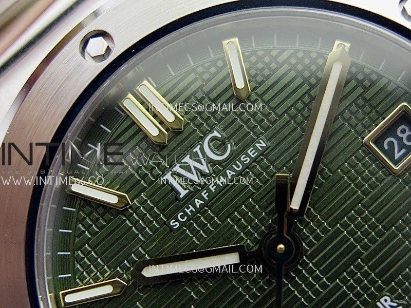 Ingenieur IW328908 SS GHF 1:1 Best Edition Green Grid Dial On SS Bracelet Miyota 9015