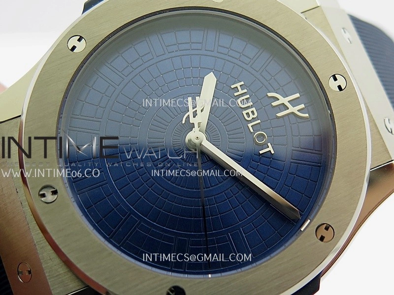 Classic Fusion 42mm Titanium JJZF 1:1 V2 Best Edition Blue Textured Dial On Blue Rubber Strap Asian SW300