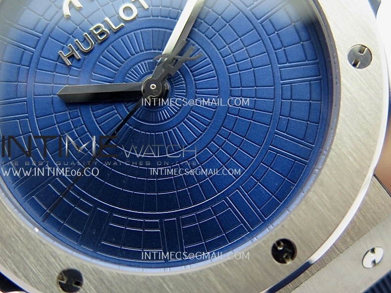 Classic Fusion 42mm Titanium JJZF 1:1 V2 Best Edition Blue Textured Dial On Blue Rubber Strap Asian SW300