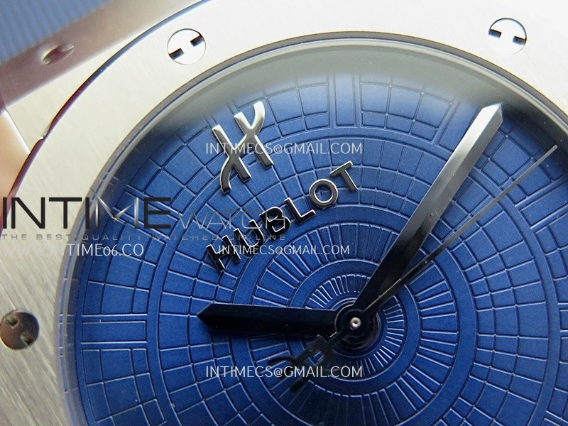 Classic Fusion 42mm Titanium JJZF 1:1 V2 Best Edition Blue Textured Dial On Blue Rubber Strap Asian SW300